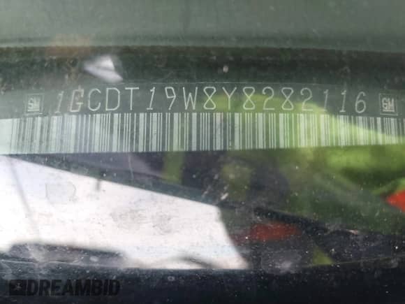 2000 Chevrolet S-10 LS с VIN 1GCDT19W8Y8282116, выставлен на аукционе IAAI как лот 43465405 с пробегом 149 450 миль миль и . История ставок и продаж доступна на DreamBid. Изображение 9.
