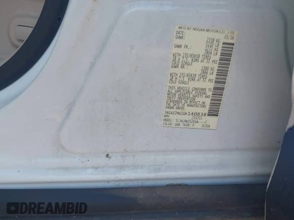 2016 Nissan Murano Platinum z VIN 5N1AZ2MG1GN140838, wystawiony jako IAAI lot #42937627 z przebiegiem 108 453 mil mil oraz . Historia ofert i sprzedaży dostępna na DreamBid. Obrazek 9.