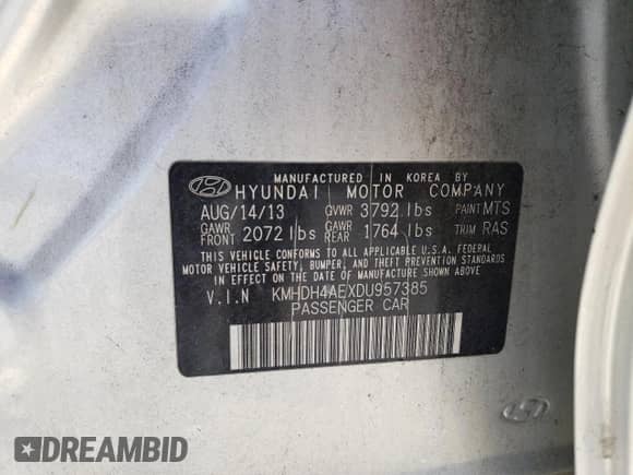 2013 Hyundai Elantra GLS с VIN KMHDH4AEXDU957385, выставлен на аукционе Copart как лот 90523485 с пробегом 249 802 миль миль и Чистый • Clean title. История ставок и продаж доступна на DreamBid. Изображение 12.