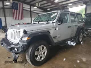 2022 Jeep Wrangler Unlimited Sport S with VIN 1C4HJXDG1NW168802, listed as a Copart auction lot 64758955 with 53,855 mi miles and Salvage title. Bid and sale history available at DreamBid. Image 1.