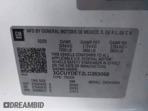2020 Chevrolet Silverado 1500 LT с VIN 3GCUYDET2LG265068, выставлен на аукционе IAAI как лот 41478147 с пробегом 77 078 миль миль и . История ставок и продаж доступна на DreamBid. Изображение 9.