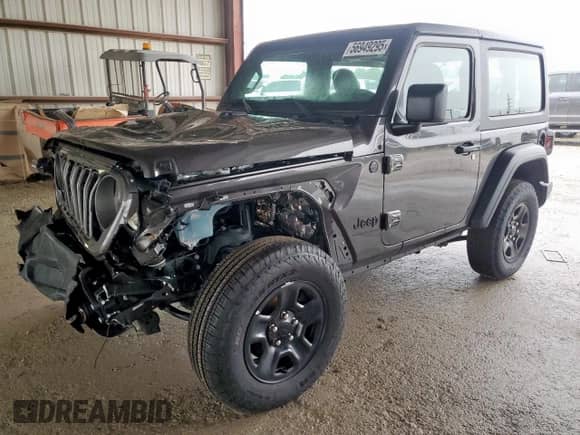 2024 Jeep Wrangler Sport z VIN 1C4PJXAN0RW366873, wystawiony jako Copart lot #56949295 z przebiegiem 10 933 mil mil oraz Szkoda całkowita • Salvage title. Historia ofert i sprzedaży dostępna na DreamBid. Obrazek 1.