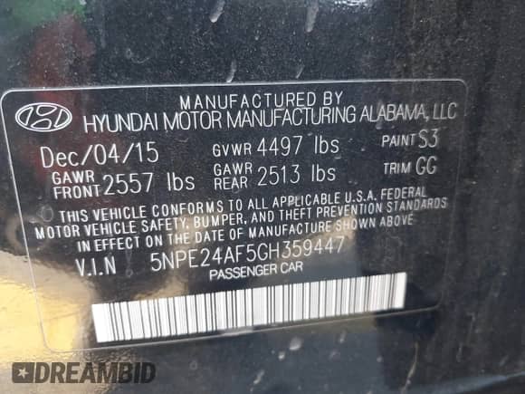 2016 Hyundai Sonata SE с VIN 5NPE24AF5GH359447, выставлен на аукционе IAAI как лот 43247033 с пробегом 123 296 миль миль и . История ставок и продаж доступна на DreamBid. Изображение 9.