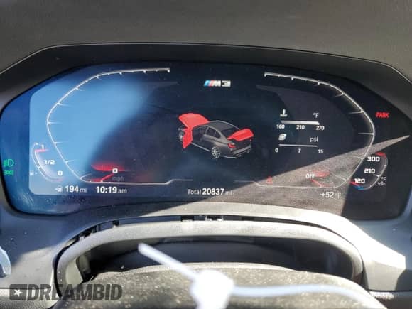 2022 BMW M3 с VIN WBS53AY00NFL69414, выставлен на аукционе Copart как лот 49531325 с пробегом 20 837 миль миль и Списание • Salvage title. История ставок и продаж доступна на DreamBid. Изображение 9.