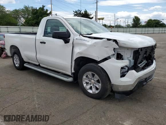 2023 Chevrolet Silverado 1500 Work Truck with VIN 3GCNAAED2PG297394, listed as a Copart auction lot 58431665 with 47,082 mi miles and Salvage title. Bid and sale history available at DreamBid. Image 4.
