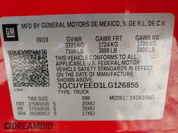2020 Chevrolet Silverado 1500 RST z VIN 3GCUYEED1LG126855, wystawiony jako IAAI lot #42819335 z przebiegiem 82 684 mil mil oraz . Historia ofert i sprzedaży dostępna na DreamBid. Obrazek 9.