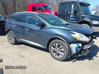 2016 Nissan Murano Platinum with VIN 5N1AZ2MH1GN170558, listed as a IAAI auction lot 41750748 with 104,533 mi miles and . Bid and sale history available at DreamBid. Image 1.