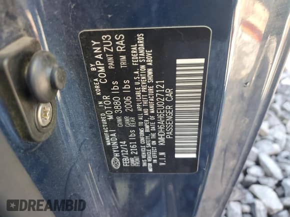 2014 Hyundai Elantra z VIN KMHDH6AH6EU027121, wystawiony jako Copart lot #72735614 z przebiegiem 107 379 mil mil oraz Szkoda całkowita • Salvage title. Historia ofert i sprzedaży dostępna na DreamBid. Obrazek 12.