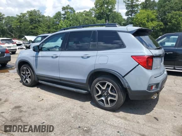 2022 Honda Passport Elite with VIN 5FNYF8H0XNB027168, listed as a Copart auction lot 66992495 with 46,446 mi miles and Salvage title. Bid and sale history available at DreamBid. Image 2.