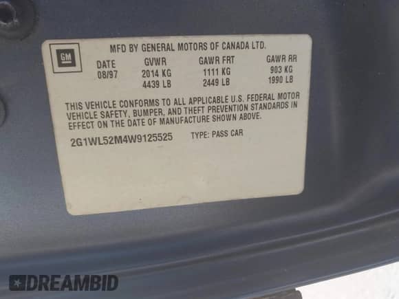1998 Chevrolet Lumina LS с VIN 2G1WL52M4W9125525, выставлен на аукционе IAAI как лот 43391058 с пробегом 221 059 миль миль и . История ставок и продаж доступна на DreamBid. Изображение 9.