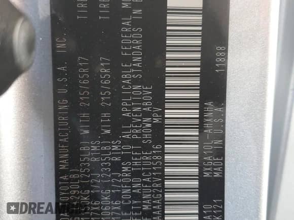 2024 Toyota Corolla Cross L with VIN 7MUAAAAG2RV115816, listed as a Copart auction lot 63014965 with 2,336 mi miles and Salvage title. Bid and sale history available at DreamBid. Image 14.