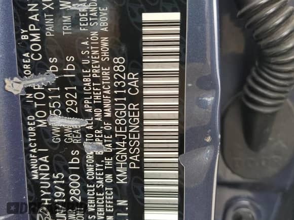 2016 Hyundai Genesis 3.8L с VIN KMHGN4JE8GU113288, выставлен на аукционе Copart как лот 39217054 с пробегом 88 798 миль миль и . История ставок и продаж доступна на DreamBid. Изображение 12.