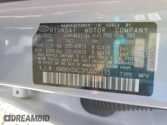 2023 Hyundai Kona с VIN KM8KH3AC3PU007115, выставлен на аукционе Copart как лот 44936025 с пробегом 6 772 миль миль и Списание • Salvage title. История ставок и продаж доступна на DreamBid. Изображение 14.