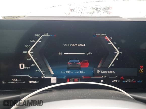 2025 BMW 4 Series M440i xDrive with VIN WBA83DA0XSCS92108, listed as a Copart auction lot 83969234 with 3,381 mi miles and Salvage title. Bid and sale history available at DreamBid. Image 9.