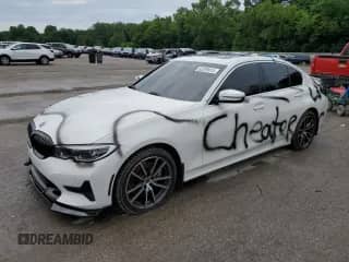 2021 BMW 3 Series 330i xDrive with VIN 3MW5R7J06M8B87448, listed as a Copart auction lot 63229915 with 64,390 mi miles and Salvage title. Bid and sale history available at DreamBid. Image 1.