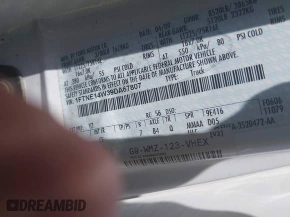 2009 Ford Econoline Cargo Commercial с VIN 1FTNE14W39DA67807, выставлен на аукционе IAAI как лот 42948769 с пробегом 127 827 миль миль и . История ставок и продаж доступна на DreamBid. Изображение 9.