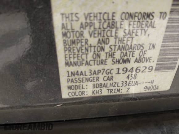 2016 Nissan Altima SR z VIN 1N4AL3AP7GC194629, wystawiony jako IAAI lot #42874908 z przebiegiem 160 049 mil mil oraz . Historia ofert i sprzedaży dostępna na DreamBid. Obrazek 9.