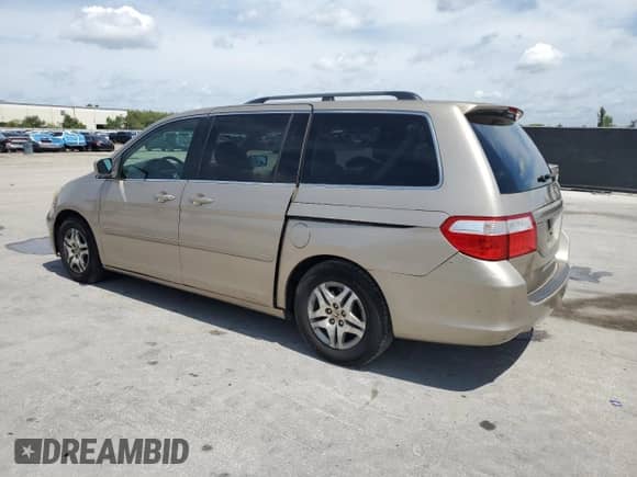 2006 Honda Odyssey EX z VIN 5FNRL38446B439803, wystawiony jako Copart lot #58628095 z przebiegiem 198 483 mil mil oraz Szkoda całkowita • Salvage title. Historia ofert i sprzedaży dostępna na DreamBid. Obrazek 2.