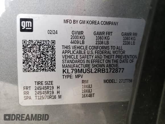 2024 Chevrolet TrailBlazer RS с VIN KL79MUSL2RB172877, выставлен на аукционе Copart как лот 70684415 с пробегом 28 462 миль миль и Чистый • Clean title. История ставок и продаж доступна на DreamBid. Изображение 13.