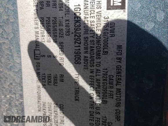 2009 Chevrolet Silverado 1500 LTZ с VIN 1GCEK39J29Z119058, выставлен на аукционе Copart как лот 53058505 с пробегом 173 423 миль миль и Списание • Salvage title. История ставок и продаж доступна на DreamBid. Изображение 14.