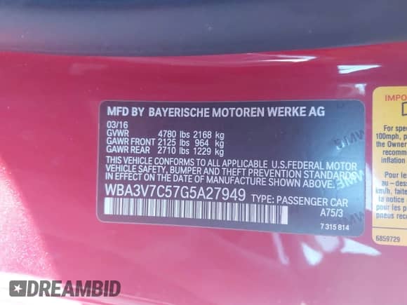 2016 BMW 4 Series 428i с VIN WBA3V7C57G5A27949, выставлен на аукционе IAAI как лот 43190625 с пробегом 150 741 миль миль и . История ставок и продаж доступна на DreamBid. Изображение 9.