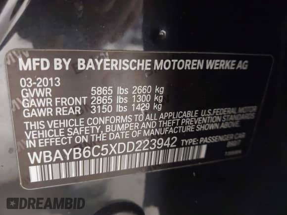 2013 BMW 7 Series 750i xDrive с VIN WBAYB6C5XDD223942, выставлен на аукционе IAAI как лот 42608352 с пробегом 105 215 миль миль и . История ставок и продаж доступна на DreamBid. Изображение 9.
