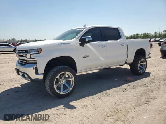 2020 Chevrolet Silverado 1500 LTZ with VIN 3GCPWEED6LG394688, listed as a Copart auction lot 52353105 with 98,059 mi miles and Salvage title. Bid and sale history available at DreamBid. Image 1.