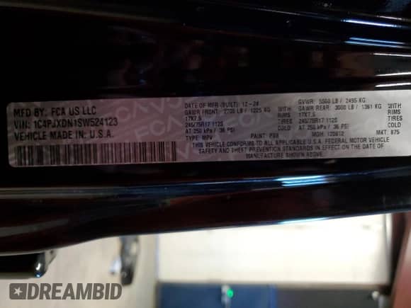 2025 Jeep Wrangler Sport S with VIN 1C4PJXDN1SW524123, listed as a Copart auction lot 89494205 with 11,812 mi miles and Clean title. Bid and sale history available at DreamBid. Image 14.