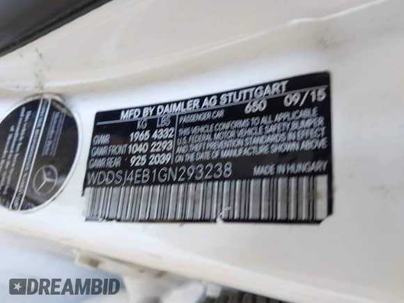 2016 Mercedes-Benz CLA 250 с VIN WDDSJ4EB1GN293238, выставлен на аукционе IAAI как лот 42841455 с пробегом Не указан миль и . История ставок и продаж доступна на DreamBid. Изображение 9.