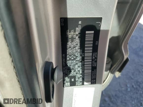 2003 Toyota Highlander с VIN JTEGD21A530071832, выставлен на аукционе Copart как лот 69564535 с пробегом Не указан миль и Списание • Salvage title. История ставок и продаж доступна на DreamBid. Изображение 13.