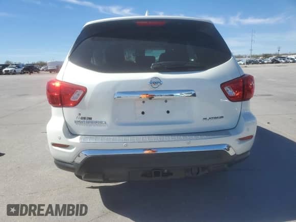 2019 Nissan Pathfinder Platinum with VIN 5N1DR2MN6KC630675, listed as a Copart auction lot 47729545 with 57,111 mi miles and Salvage title. Bid and sale history available at DreamBid. Image 6.