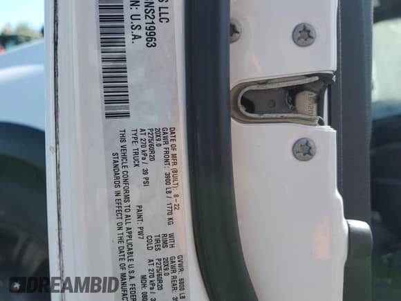 2022 Ram 1500 Warlock с VIN 1C6RR7GG8NS219963, выставлен на аукционе Copart как лот 70250325 с пробегом Не указан миль и Списание • Salvage title. История ставок и продаж доступна на DreamBid. Изображение 12.