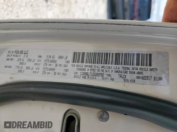 2016 Ram 1500 Lone Star with VIN 1C6RR6LT1GS269782, listed as a Copart auction lot 70063645 with 95,008 mi miles and Salvage title. Bid and sale history available at DreamBid. Image 12.