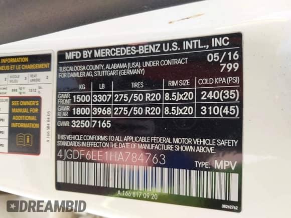 2017 Mercedes-Benz GLS 450 с VIN 4JGDF6EE1HA784763, выставлен на аукционе IAAI как лот 43024856 с пробегом 134 652 миль миль и . История ставок и продаж доступна на DreamBid. Изображение 9.