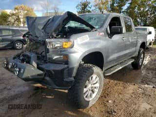 2021 Chevrolet Silverado 1500 Custom Trail Boss with VIN 1GCPYCEHXMZ416646, listed as a Copart auction lot 75906194 with 56,472 mi miles and Salvage title. Bid and sale history available at DreamBid. Image 1.
