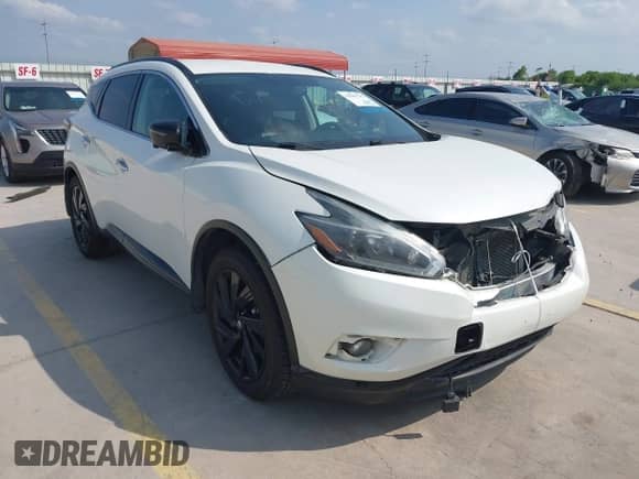 2018 Nissan Murano SV z VIN 5N1AZ2MG4JN154689, wystawiony jako IAAI lot #42287787 z przebiegiem 92 449 mil mil oraz . Historia ofert i sprzedaży dostępna na DreamBid. Obrazek 1.