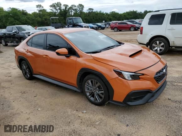 2023 Subaru WRX with VIN JF1VBAA62P9817958, listed as a Copart auction lot 56706275 with 17,717 mi miles and Salvage title. Bid and sale history available at DreamBid. Image 4.