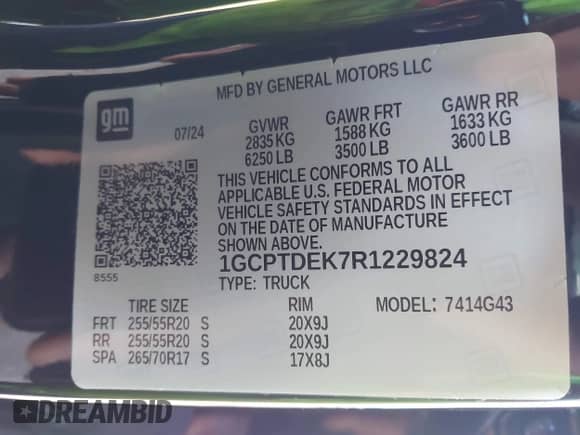 2024 Chevrolet Colorado 4WD Z71 с VIN 1GCPTDEK7R1229824, выставлен на аукционе IAAI как лот 43393779 с пробегом 9 831 миль миль и . История ставок и продаж доступна на DreamBid. Изображение 9.