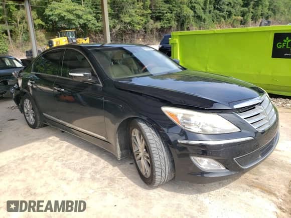 2012 Hyundai Genesis 4.6L with VIN KMHGC4DF3CU205168, listed as a Copart auction lot 65380454 with 175,156 mi miles and Salvage title. Bid and sale history available at DreamBid. Image 4.