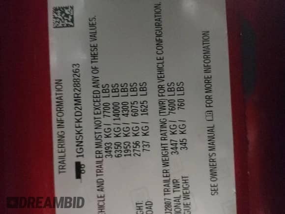 2021 Chevrolet Suburban Premier z VIN 1GNSKFKD2MR288263, wystawiony jako Copart lot #51673415 z przebiegiem 88 348 mil mil oraz Szkoda całkowita • Salvage title. Historia ofert i sprzedaży dostępna na DreamBid. Obrazek 13.