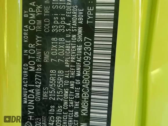 2024 Hyundai Kona SEL with VIN KM8HBCAB0RU092307, listed as a Copart auction lot 77179644 with 6,693 mi miles and Salvage title. Bid and sale history available at DreamBid. Image 12.