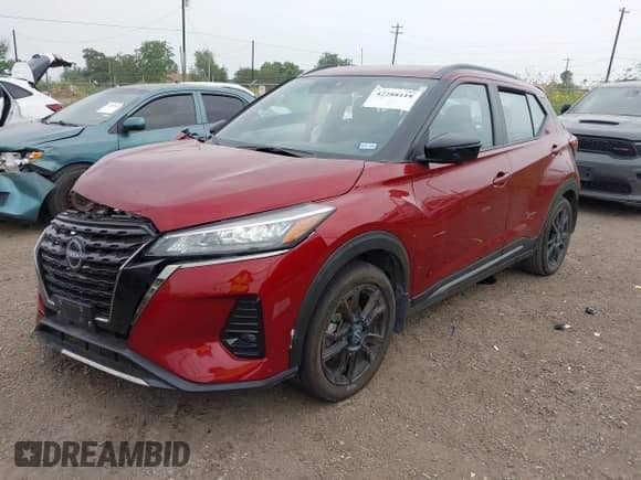 2024 Nissan Kicks SR with VIN 3N1CP5DV4RL500838, listed as a IAAI auction lot 42288118 with 7,656 mi miles and . Bid and sale history available at DreamBid. Image 2.