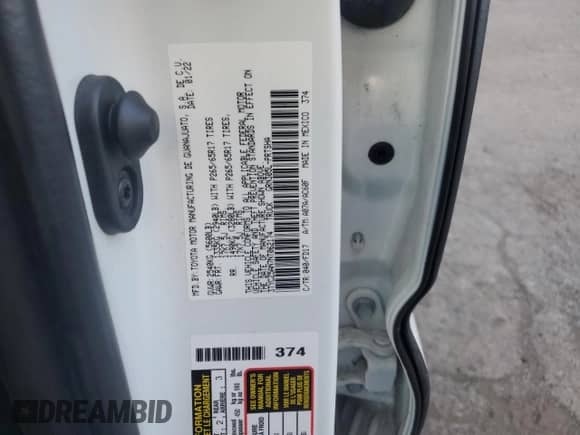 2022 Toyota Tacoma SR с VIN 3TYCZ5AN7NT062174, выставлен на аукционе Copart как лот 87050965 с пробегом 39 385 миль миль и Списание • Salvage title. История ставок и продаж доступна на DreamBid. Изображение 13.
