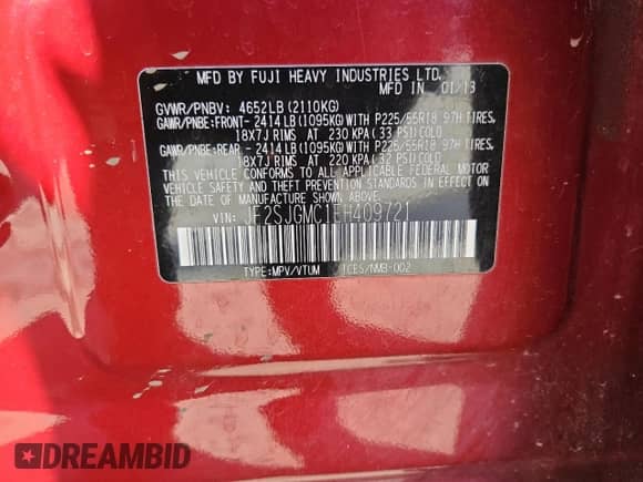 2014 Subaru Forester XT Touring z VIN JF2SJGMC1EH409721, wystawiony jako Copart lot #81140985 z przebiegiem 78 296 mil mil oraz Szkoda całkowita • Salvage title. Historia ofert i sprzedaży dostępna na DreamBid. Obrazek 14.