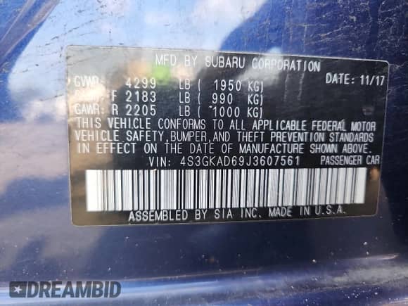 2018 Subaru Impreza Premium с VIN 4S3GKAD69J3607561, выставлен на аукционе Copart как лот 68748895 с пробегом 109 368 миль миль и Списание • Salvage title. История ставок и продаж доступна на DreamBid. Изображение 13.