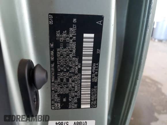 2007 Toyota Sienna LE with VIN 5TDZK23C47S073530, listed as a Copart auction lot 86900985 with 95,158 mi miles and Clean title. Bid and sale history available at DreamBid. Image 13.