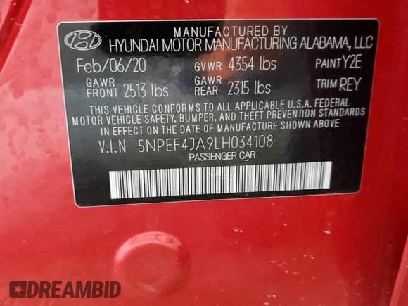 2020 Hyundai Sonata SEL z VIN 5NPEF4JA9LH034108, wystawiony jako Copart lot #69322645 z przebiegiem 41 660 mil mil oraz Szkoda całkowita • Salvage title. Historia ofert i sprzedaży dostępna na DreamBid. Obrazek 13.