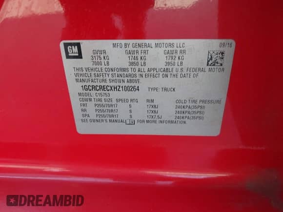 2017 Chevrolet Silverado 1500 LT с VIN 1GCRCRECXHZ100264, выставлен на аукционе IAAI как лот 42357007 с пробегом 70 679 миль миль и . История ставок и продаж доступна на DreamBid. Изображение 9.