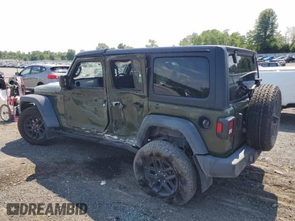 2024 Jeep Wrangler Sport with VIN 1C4PJXKN9RW169375, listed as a Copart auction lot 63098364 with 16,615 mi miles and Salvage title. Bid and sale history available at DreamBid. Image 2.