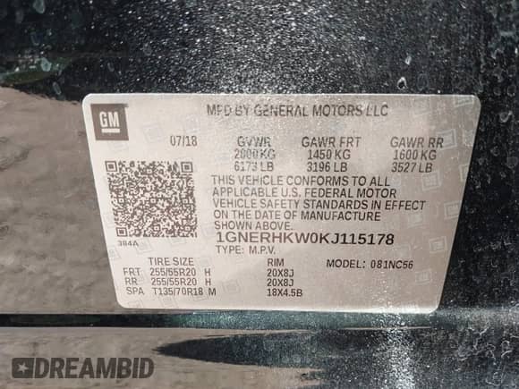 2019 Chevrolet Traverse LT z VIN 1GNERHKW0KJ115178, wystawiony jako IAAI lot #43457510 z przebiegiem 127 984 mil mil oraz . Historia ofert i sprzedaży dostępna na DreamBid. Obrazek 9.